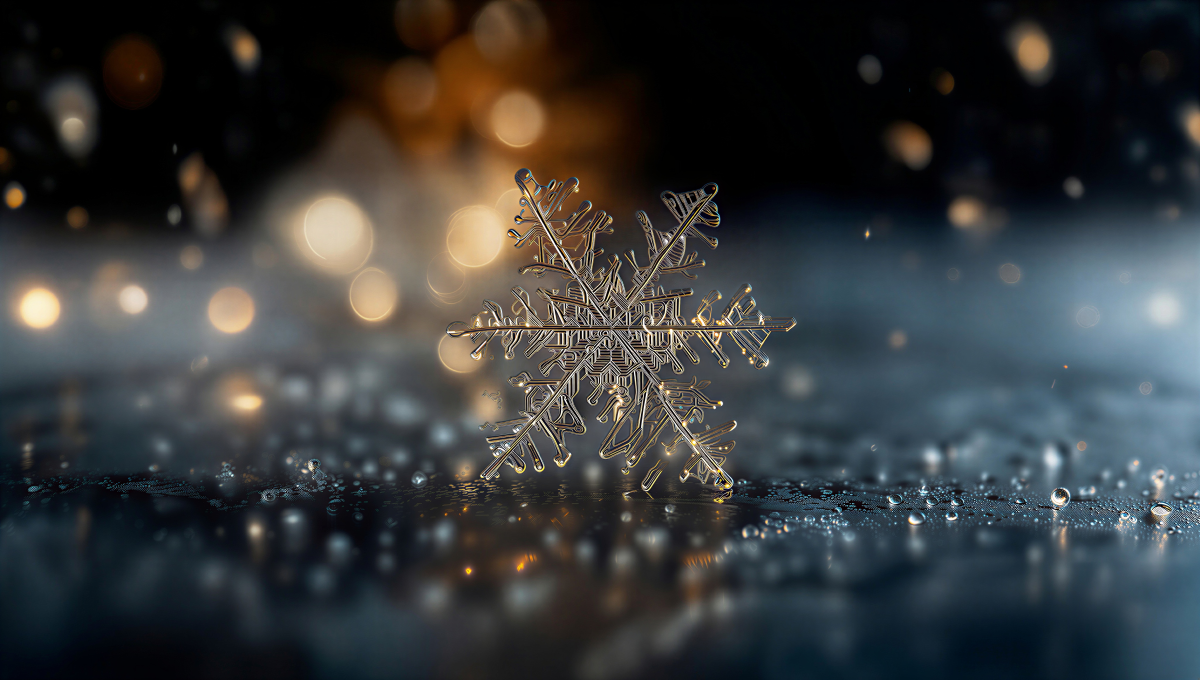Macro snowflake bokeh wallpaper