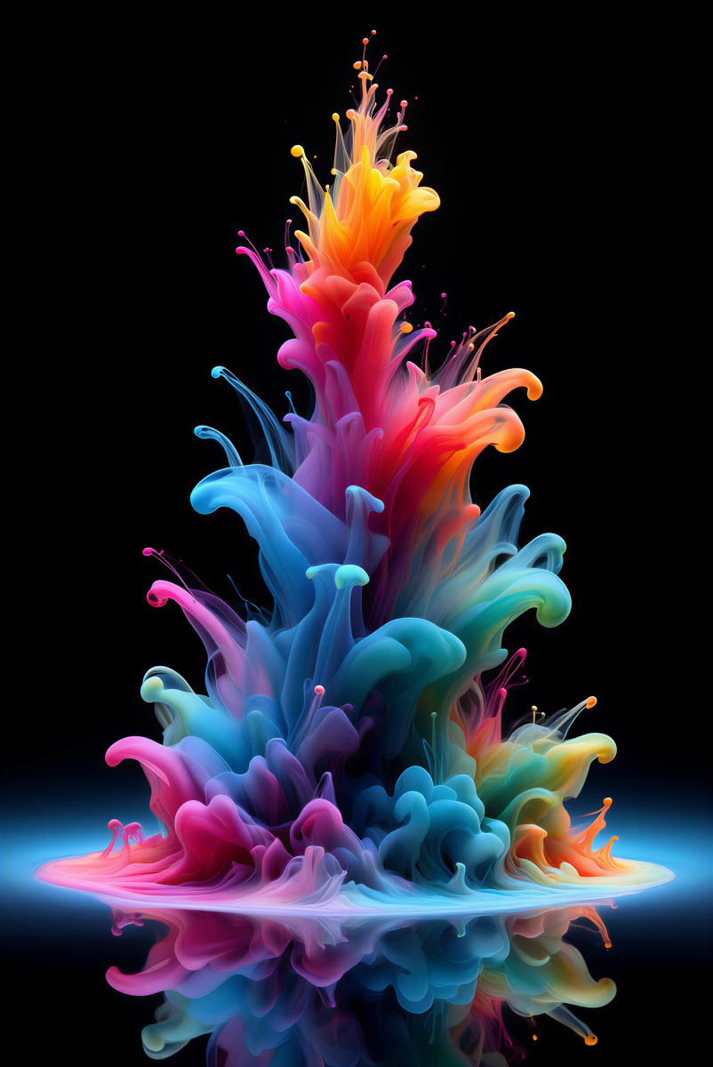 Abstract explosion of colorful ink
