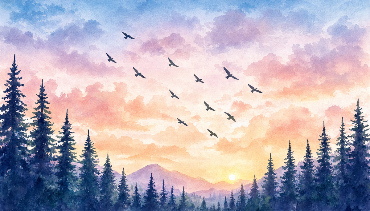 Pastel Watercolor Birds