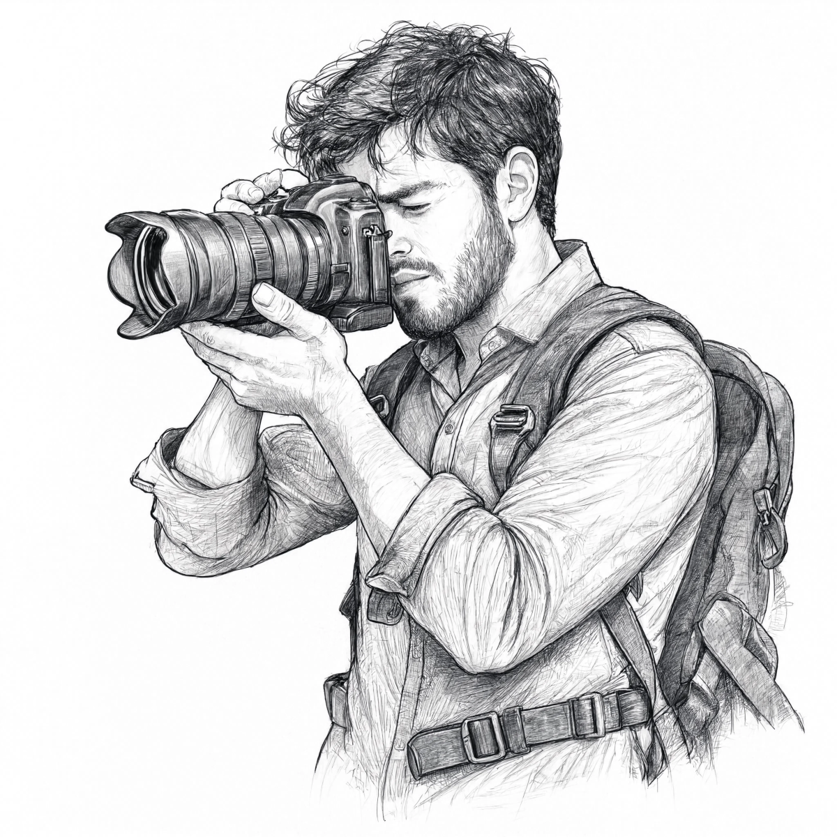 Photographer Sketch Vector