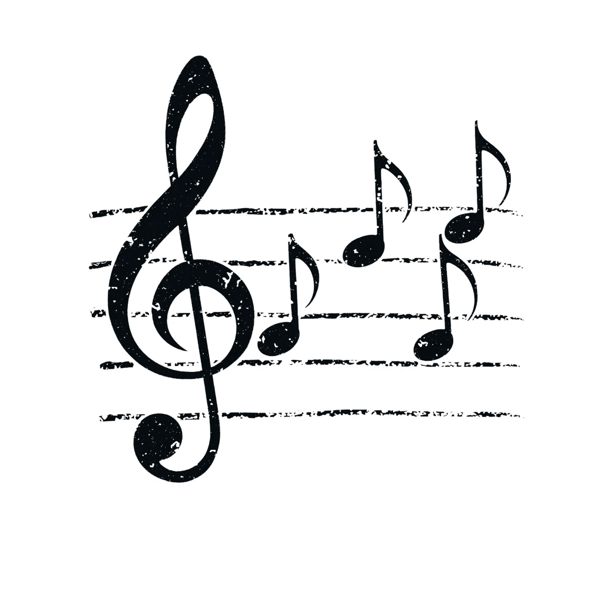 Grunge Music Notes Icon