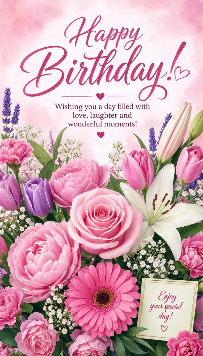 Happy Birthday Floral Card