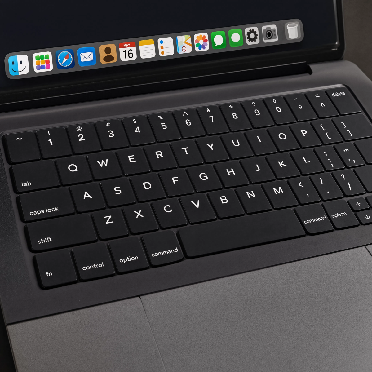 Laptop keyboard close up