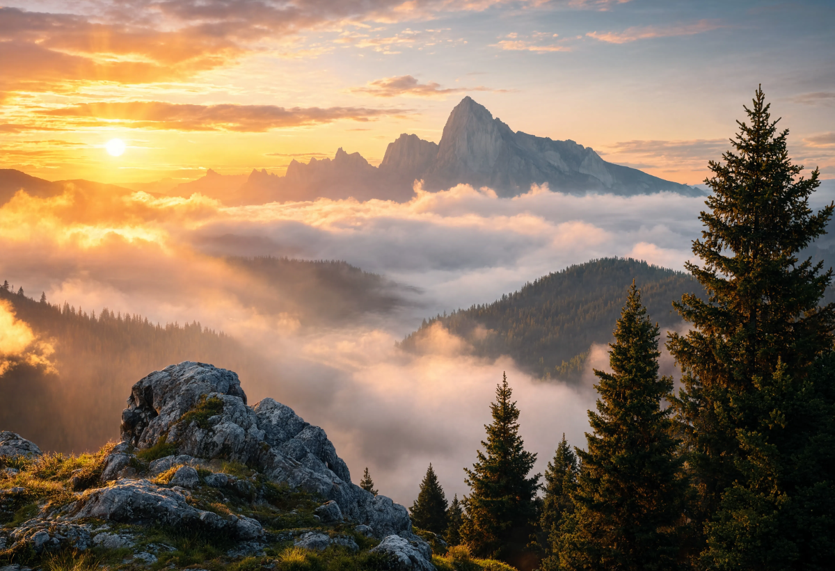 Misty Mountains Sunrise