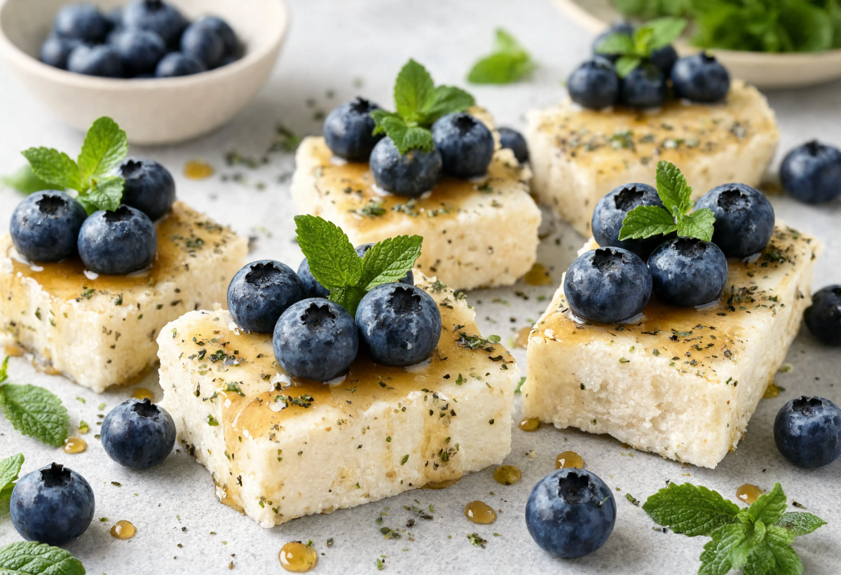 Curd Snacks With Blueberries