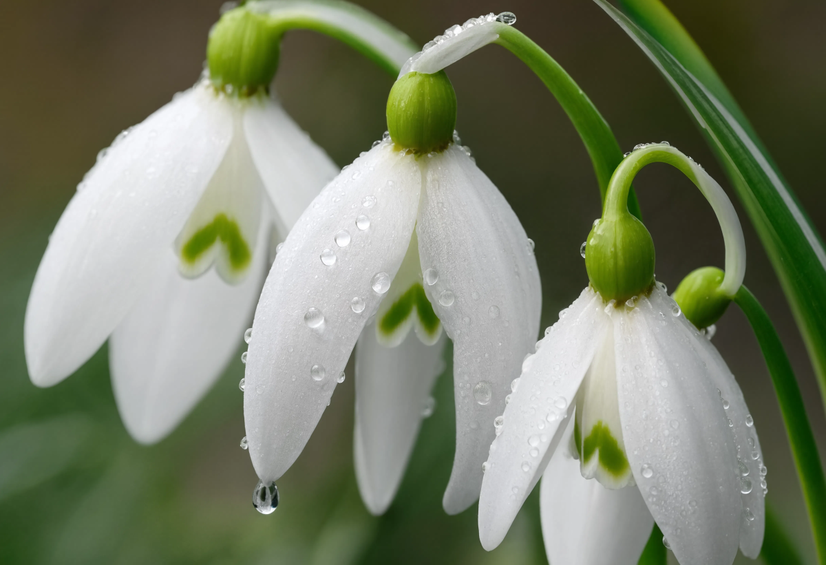 Dewy Snowdrop Macro