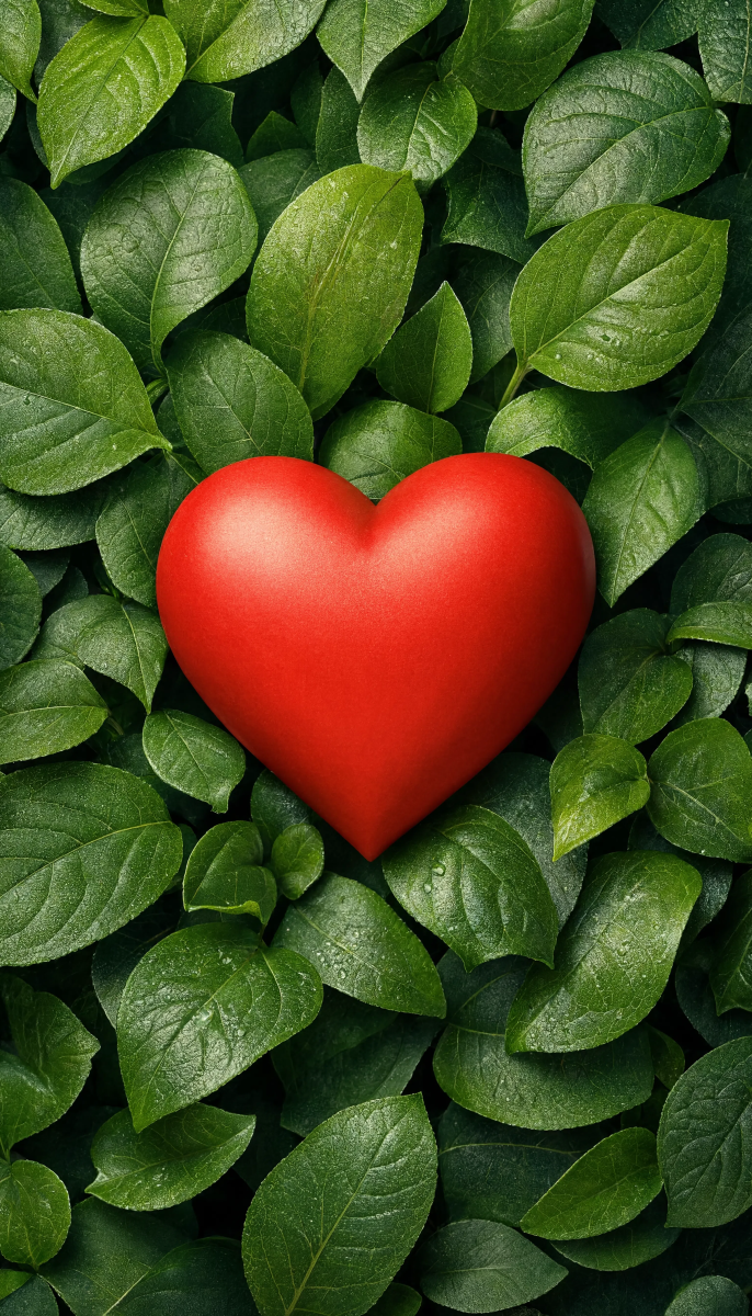 Heart On Green Leaves