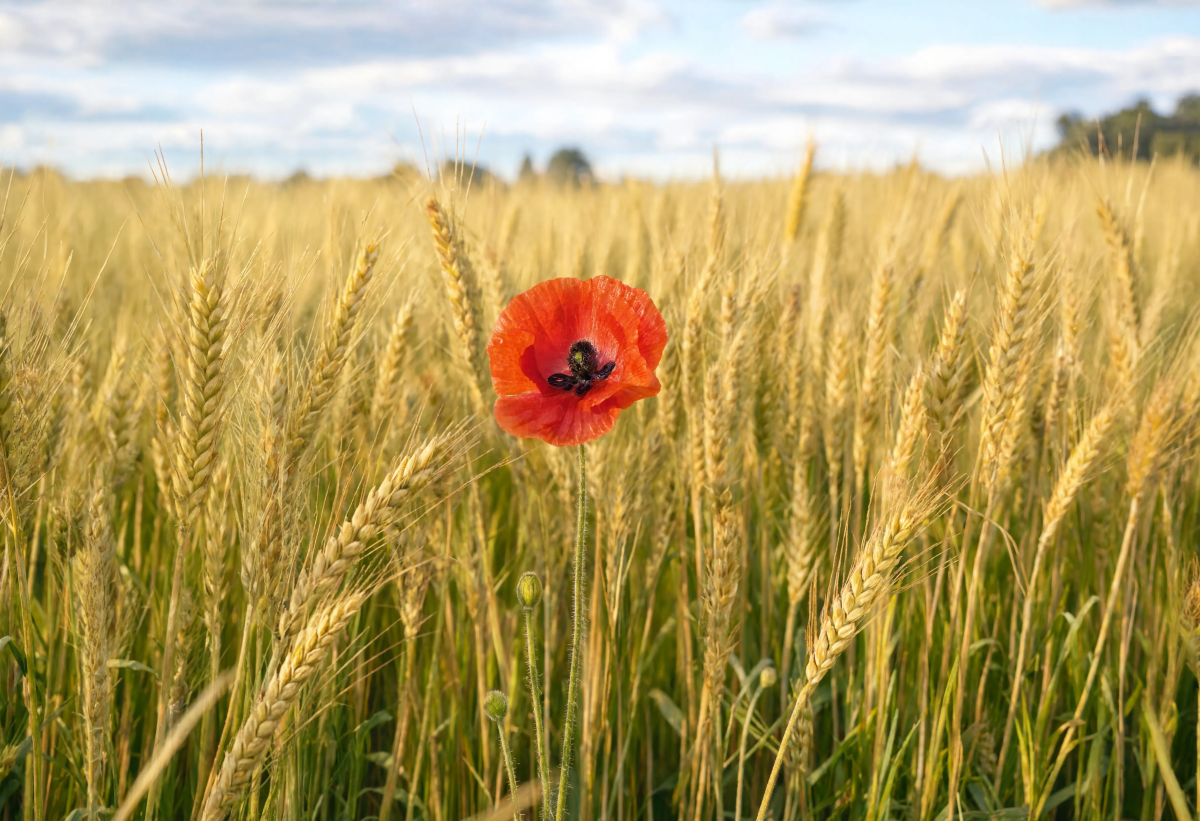 Lone Poppy In Wheat