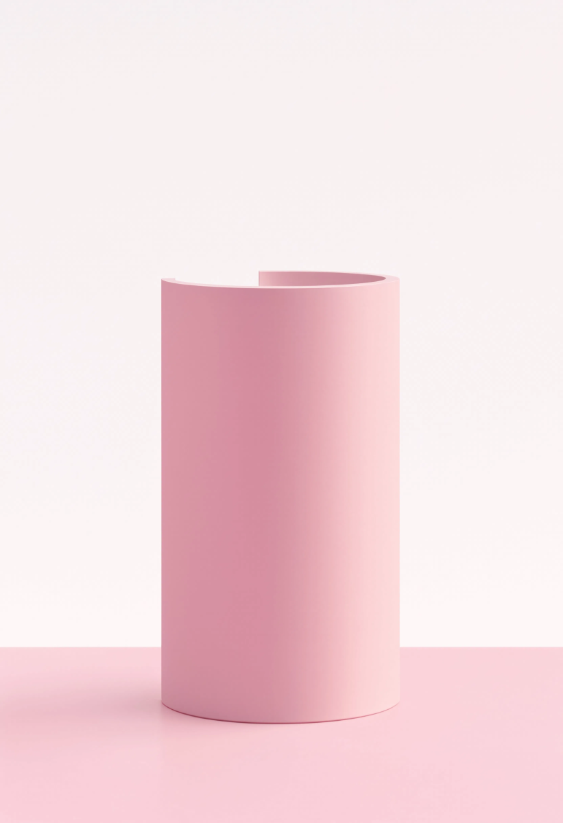 Pink Curved Cylinder 3D