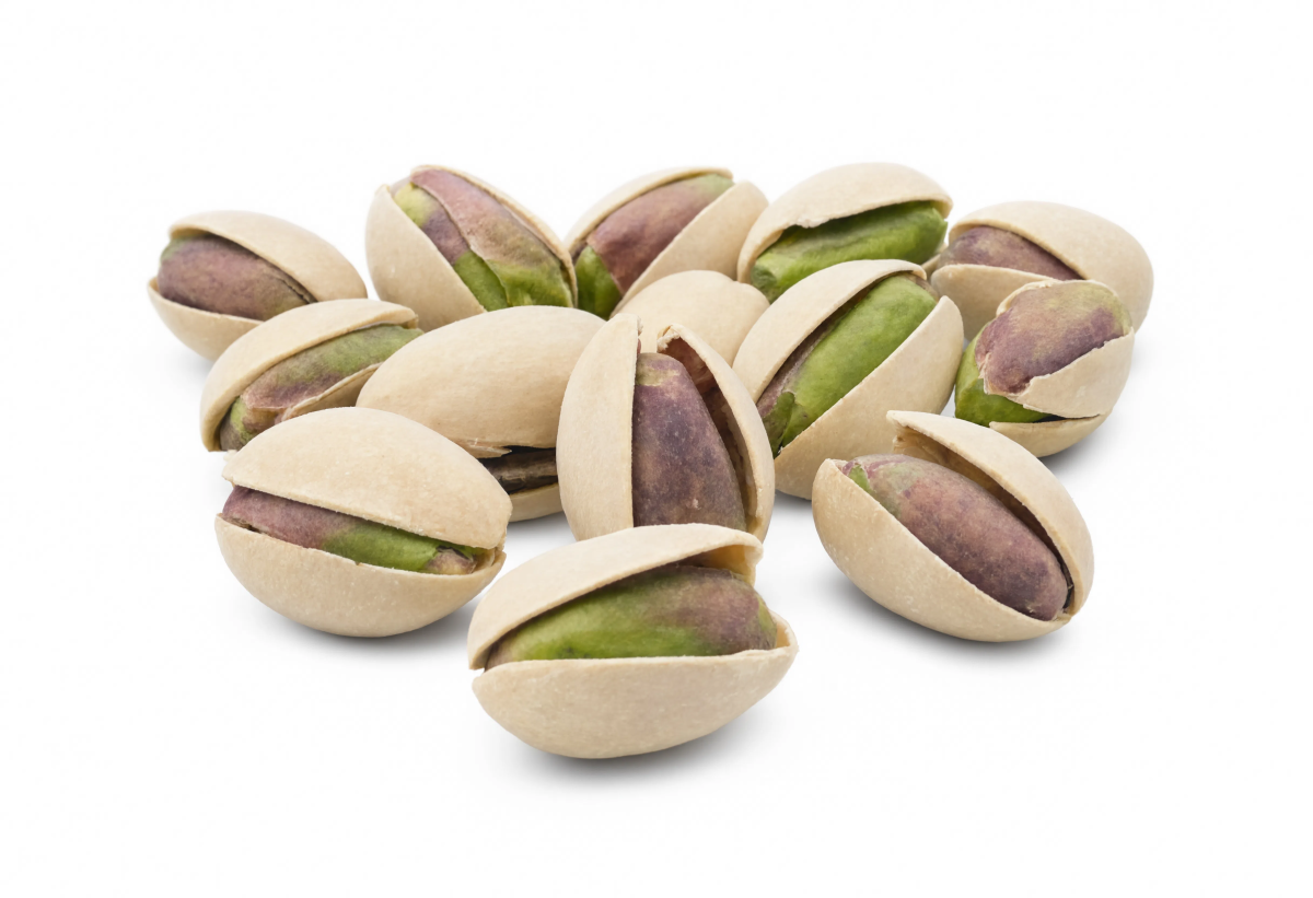 Pistachios On White