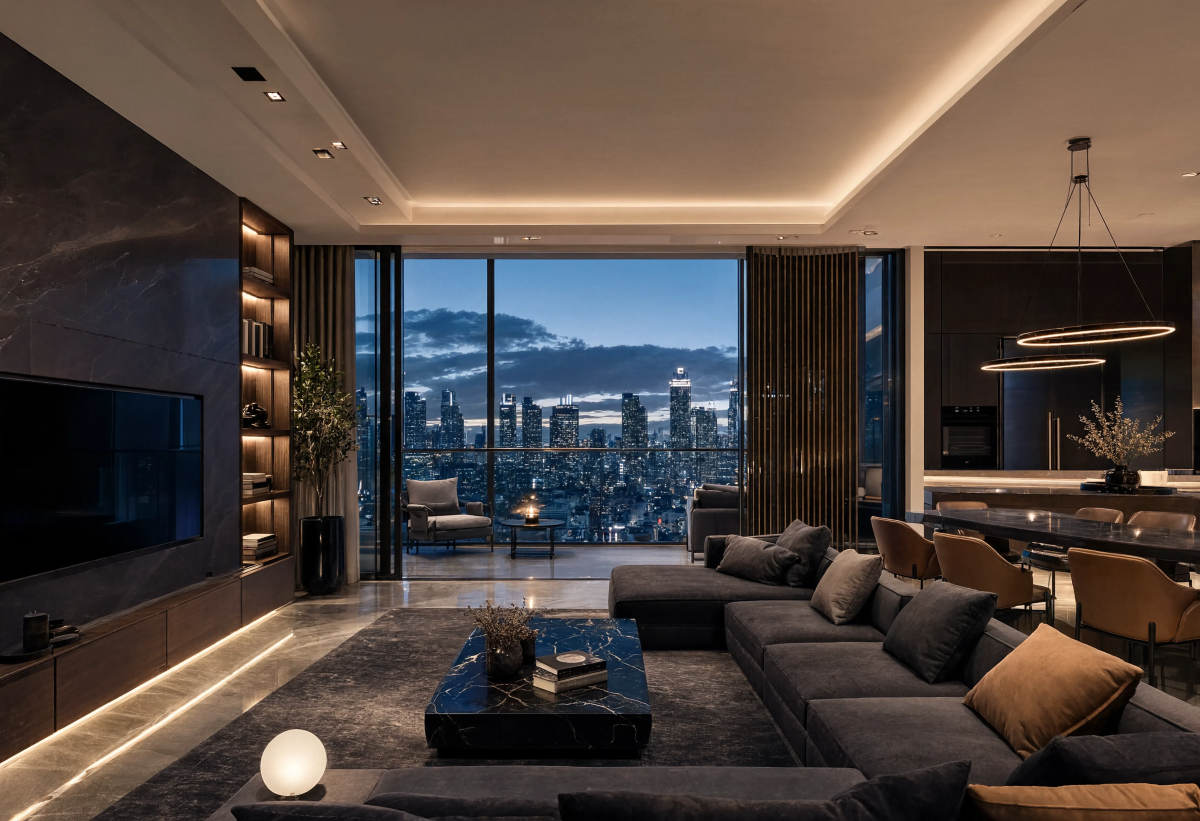 Futuristic luxury apartment