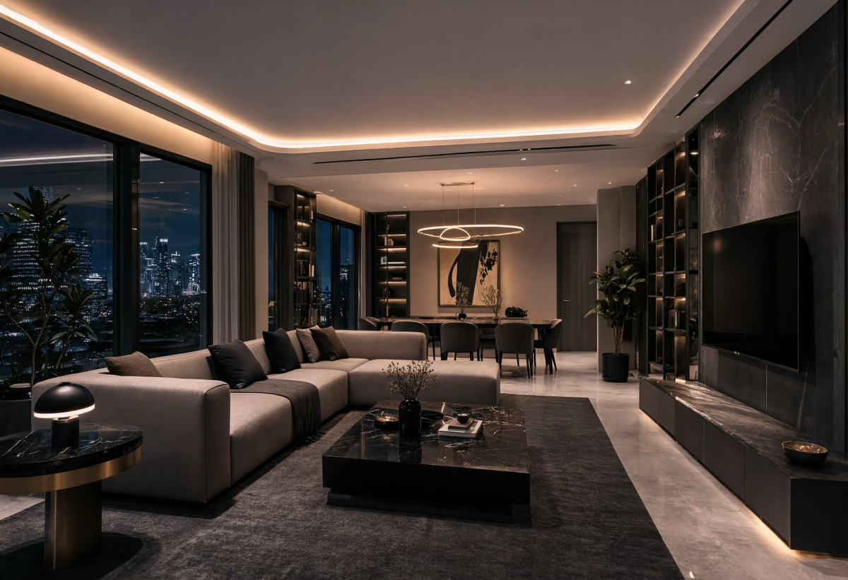 Futuristic luxury apartment