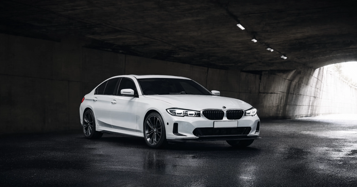 White Car In Dark Tunnel