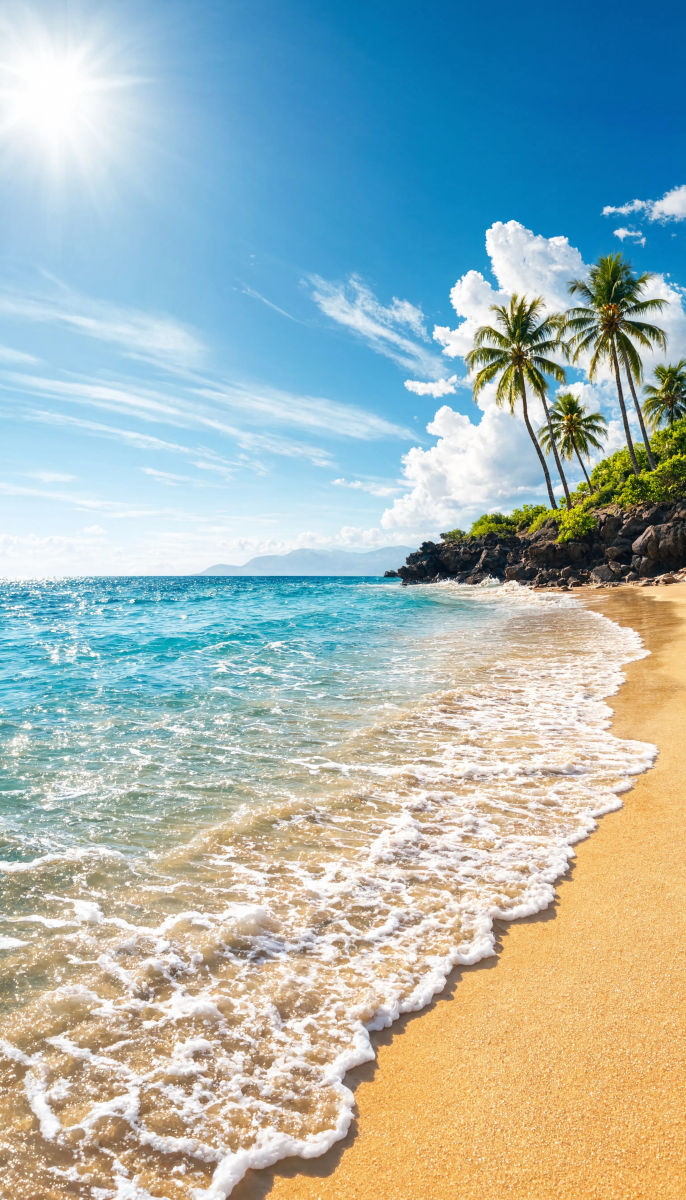 Bright Beach Scene