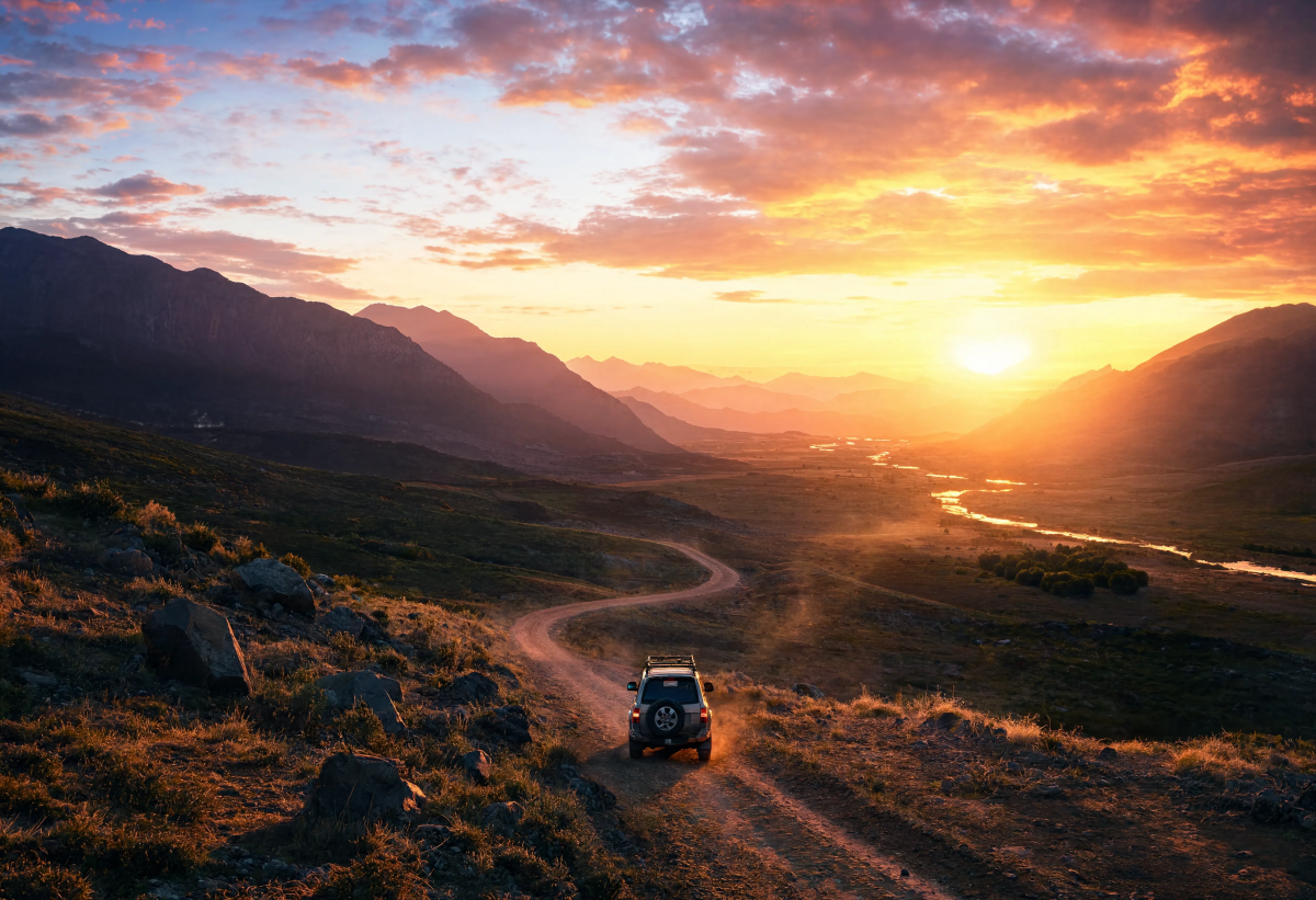 Beautiful sunrise journey