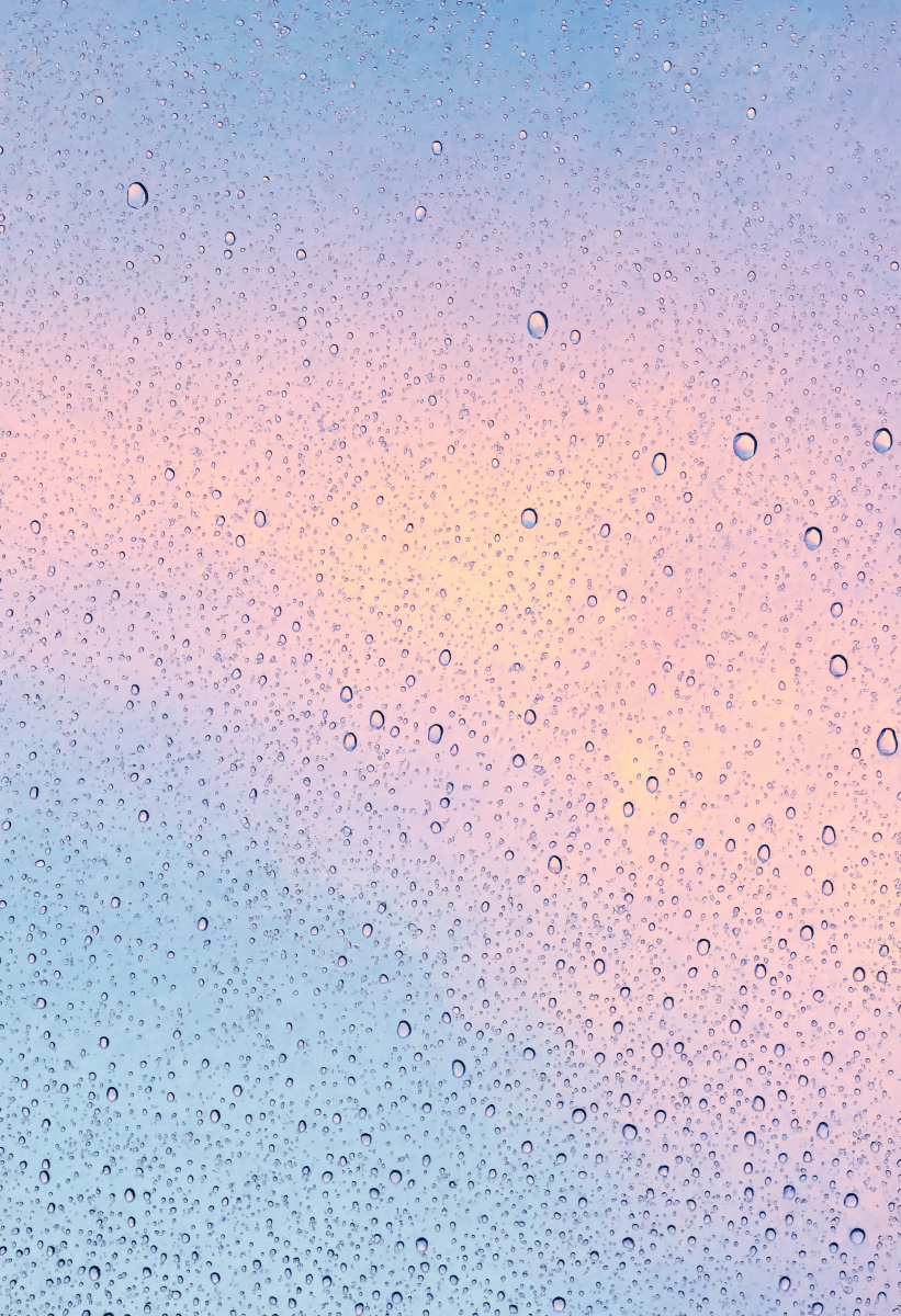 Water drops pastel sky