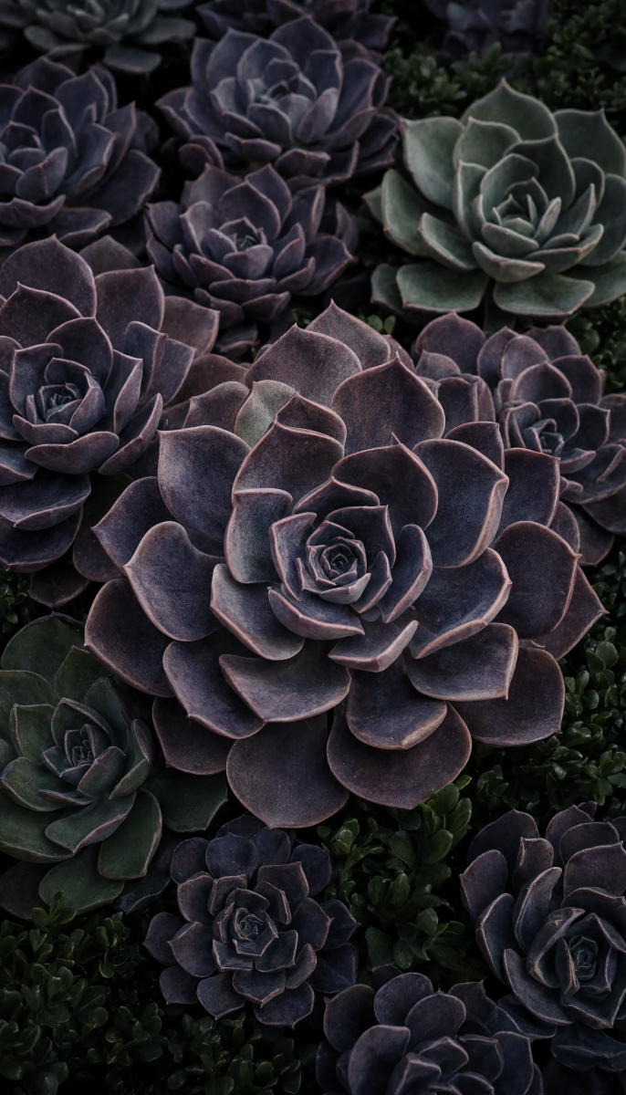 Dark succulent nature wallpaper