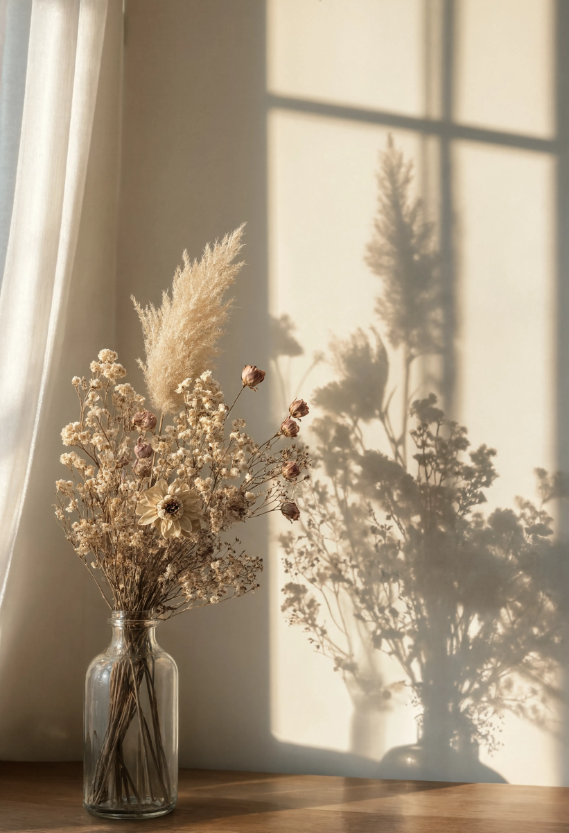 Dried Flower Window Shadow