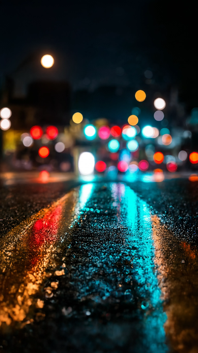 Rainy night street