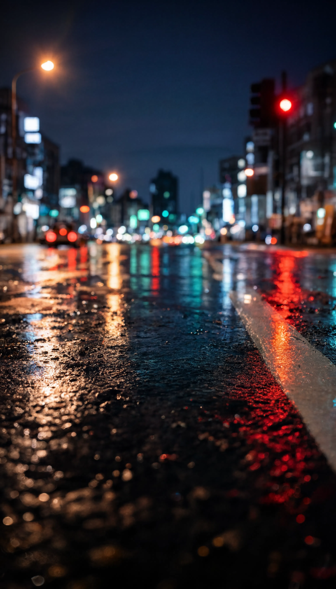 Rainy night street