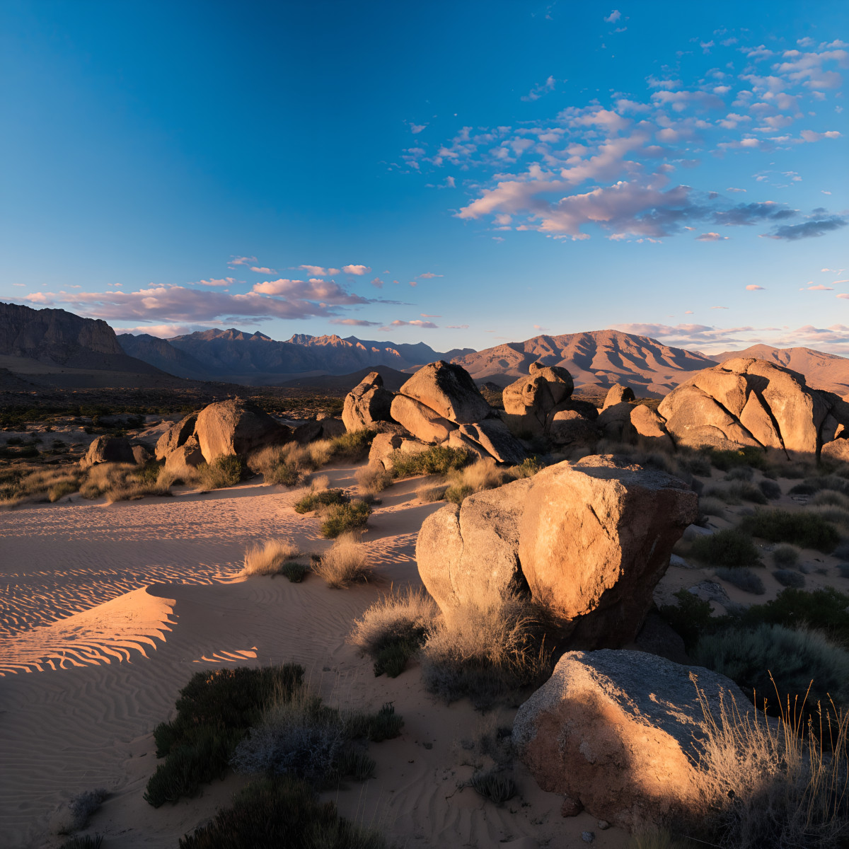 Bright desert evening