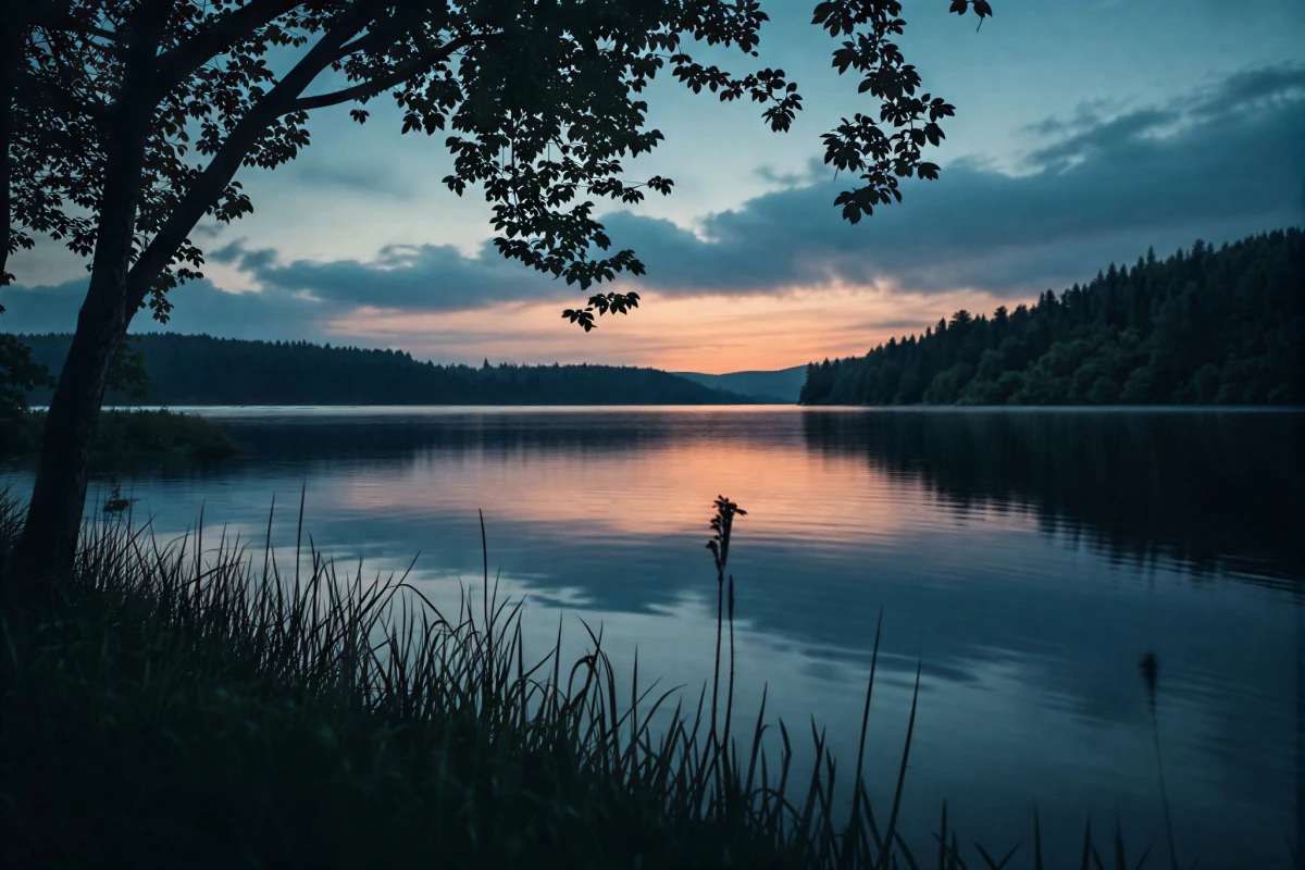 Lake Evening Background Creative Wallpaper