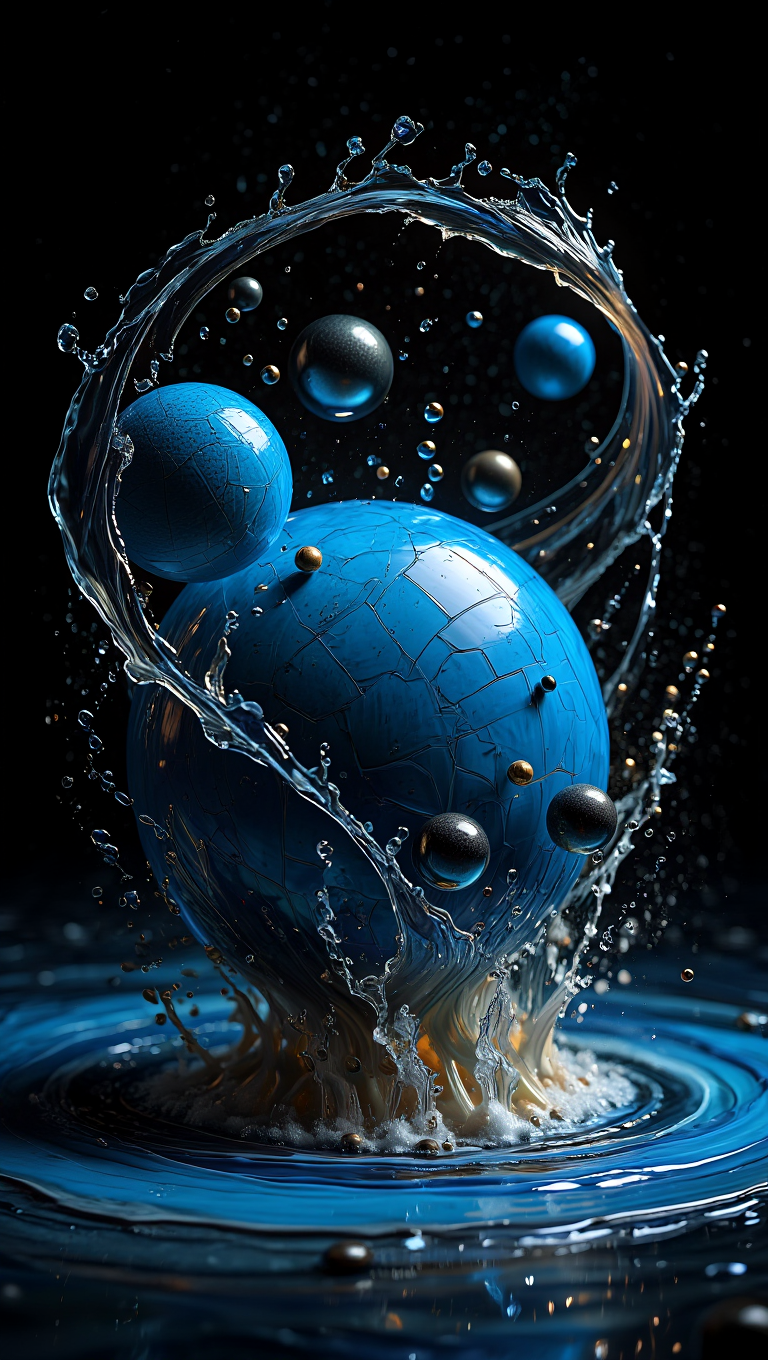 A surreal 3D rendered artwork depicts a cosmic scene