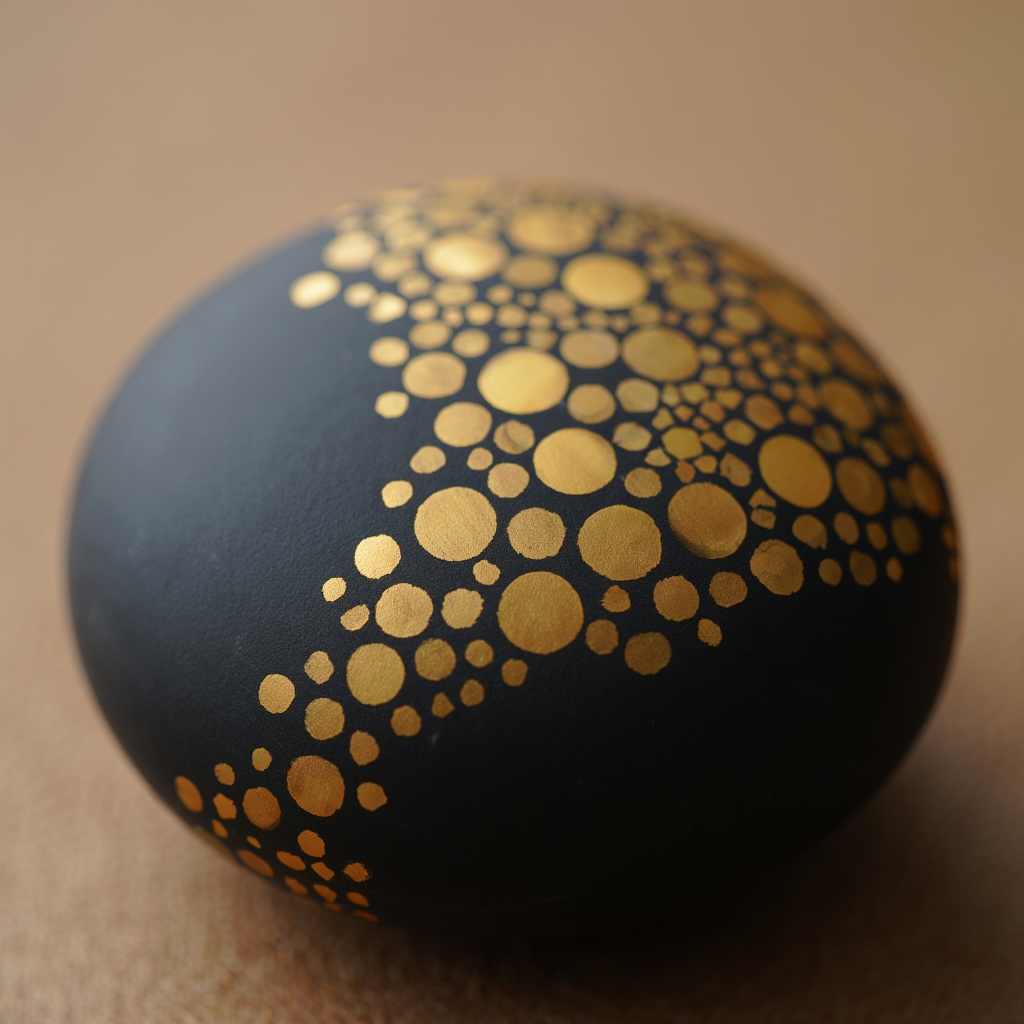 A close-up photograph of a decorative stone