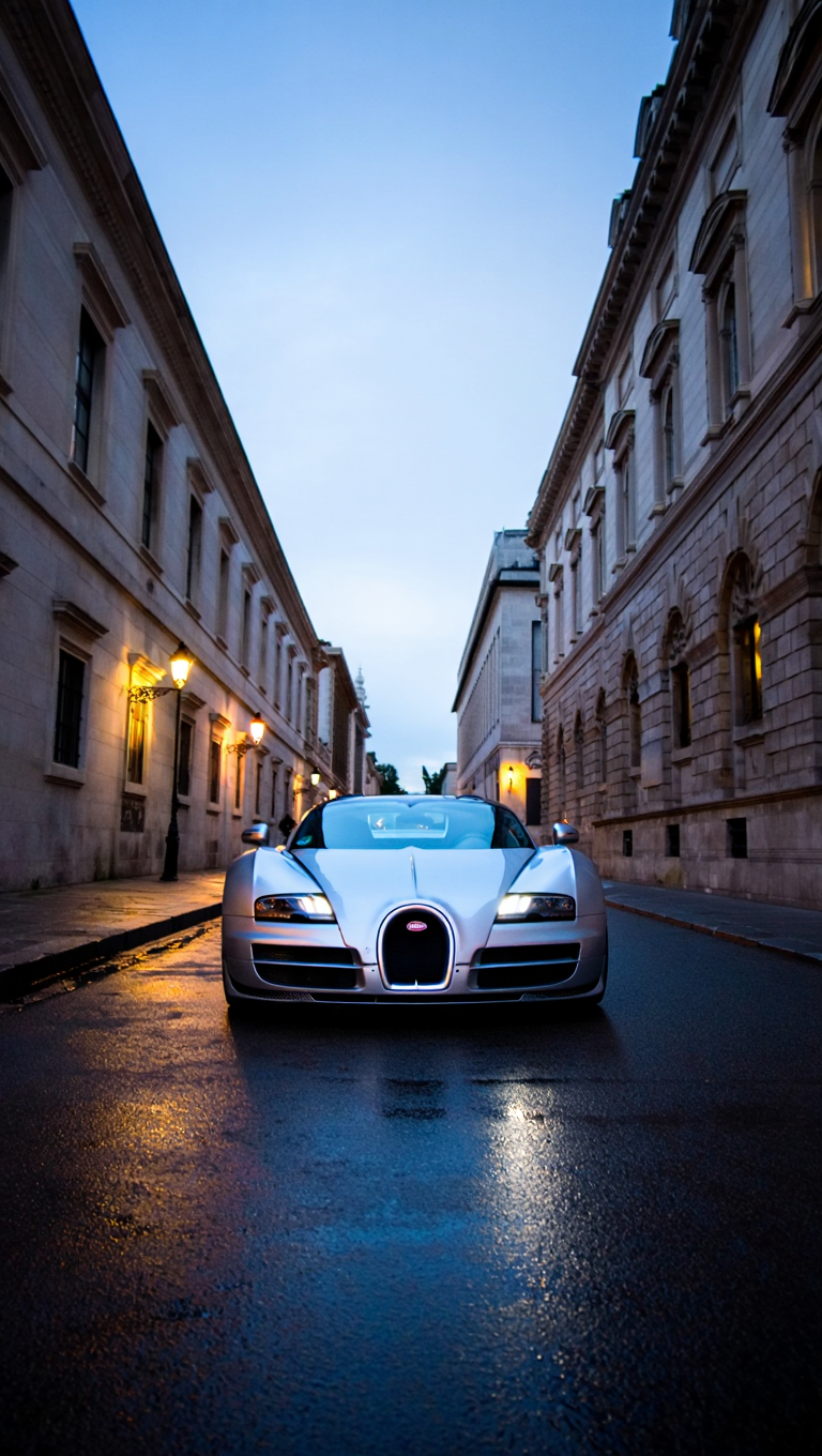 A silver Bugatti Veyron Grand Sport Vitesse