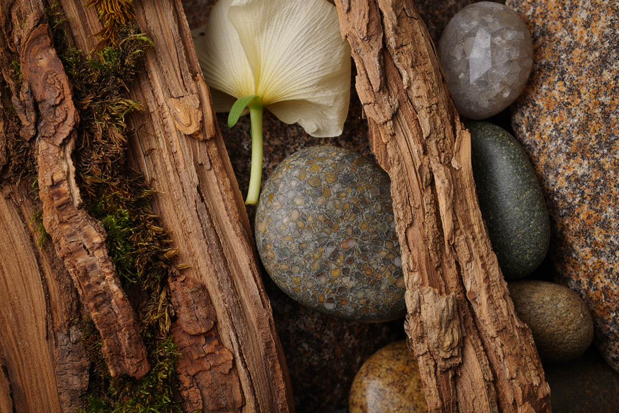 A stunning close-up composition showcasing intricate natural textures