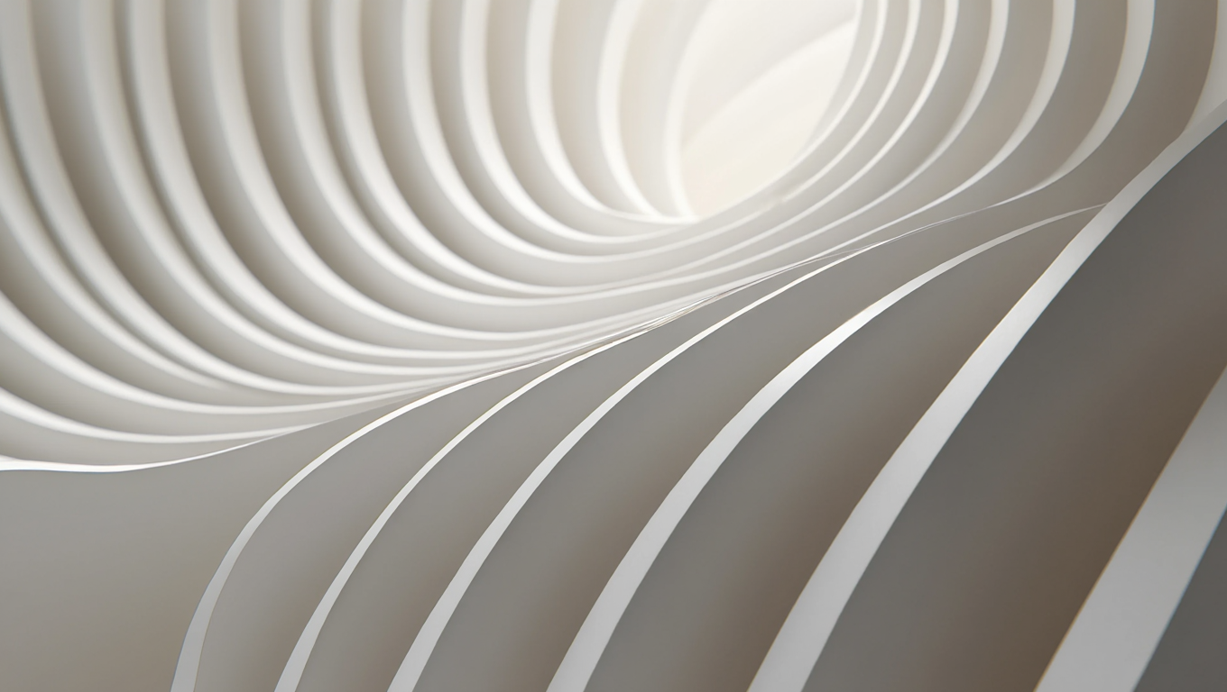 A minimal abstract white paper strips