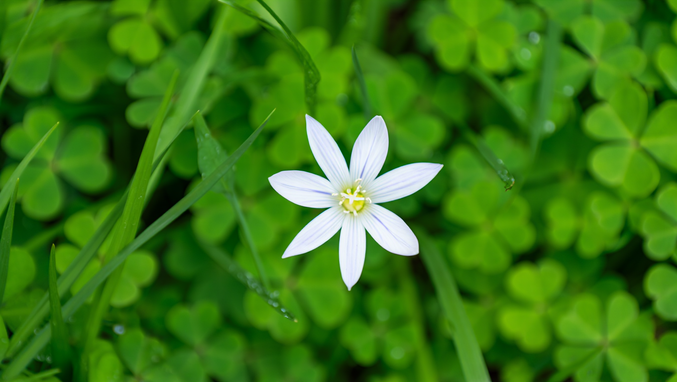 White six-petaled star flower