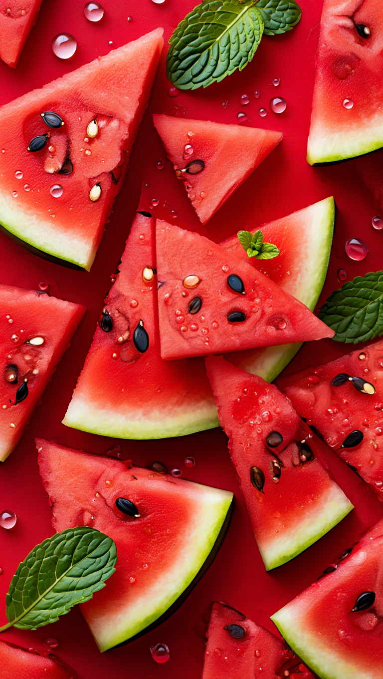 Fresh watermelon slices
