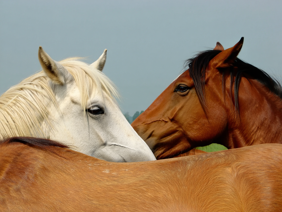 Wildlife photography of two horses