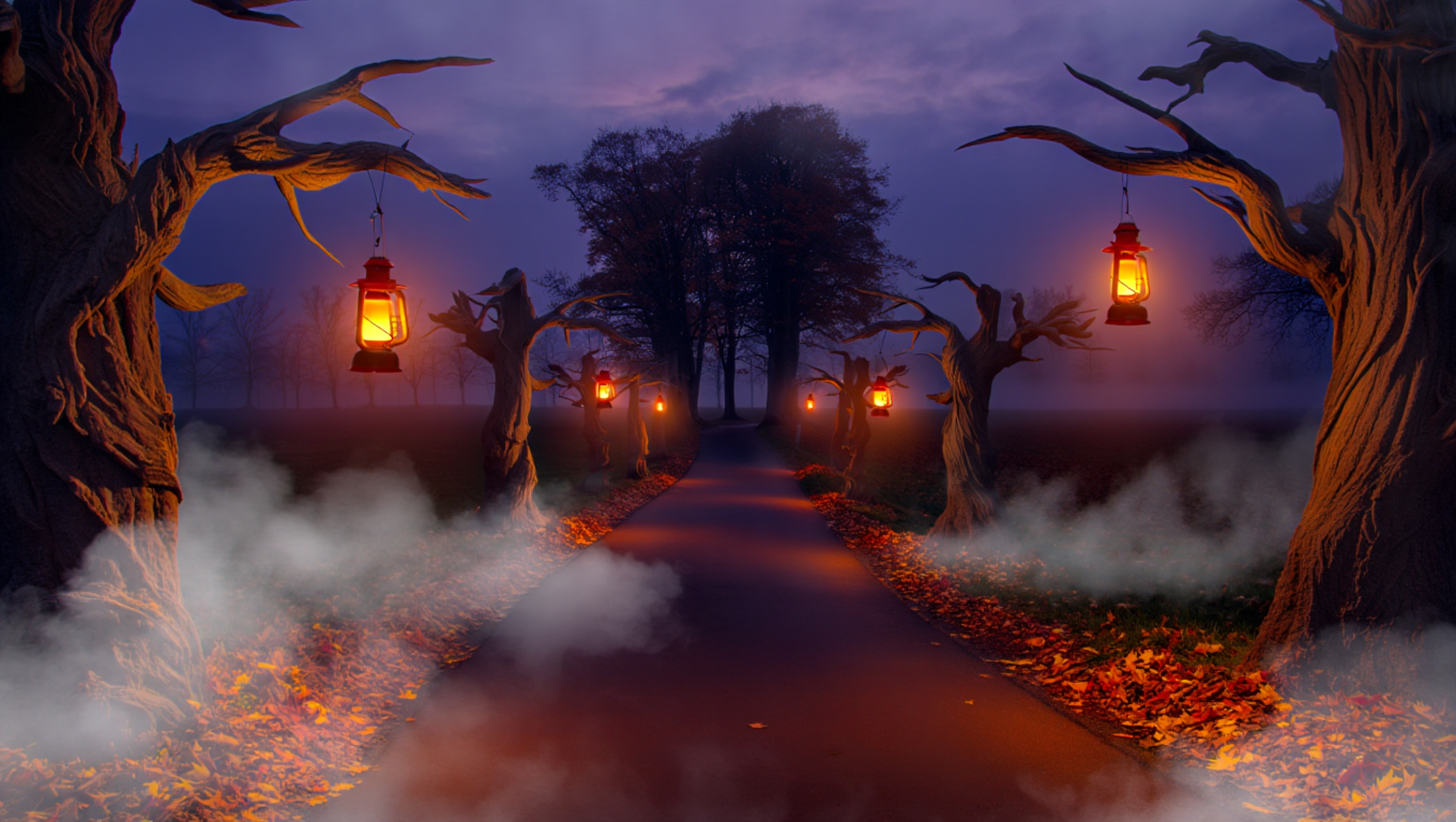 Spooky forest halloween wallpaper