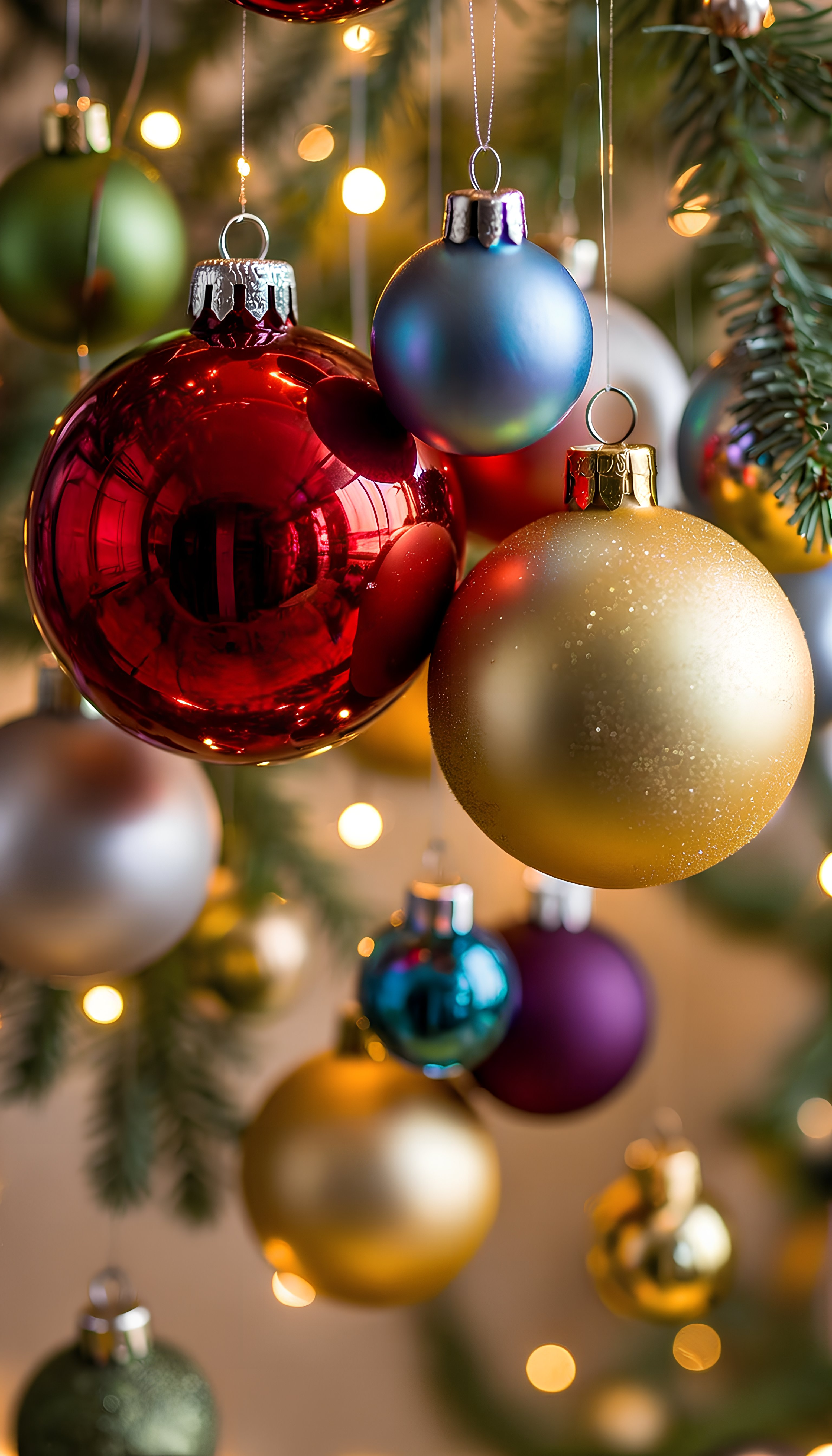 Cristmas ornaments decorative balls wallpaper 5K
